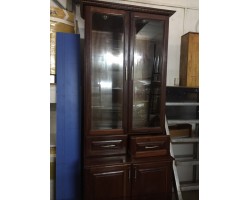 THANH LÝ TỦ RƯỢU 4 CÁNH 2 HỘC KÉO NÂU ĐỎ